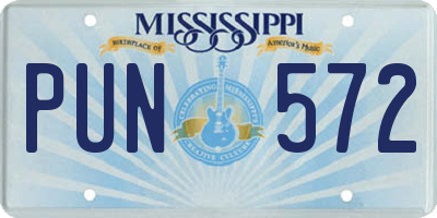 MS license plate PUN572