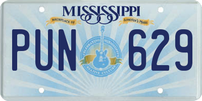MS license plate PUN629