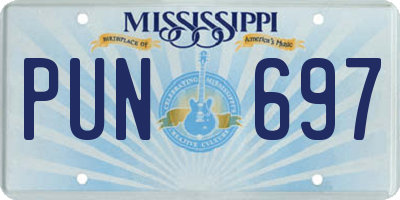 MS license plate PUN697