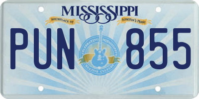 MS license plate PUN855