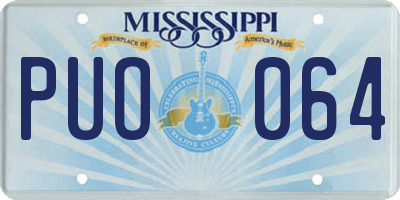 MS license plate PUO064