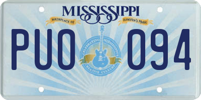 MS license plate PUO094