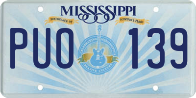 MS license plate PUO139