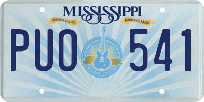 MS license plate PUO541