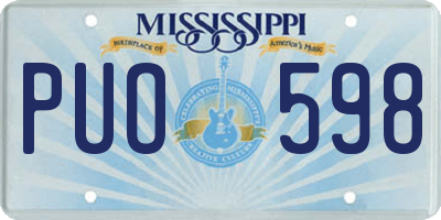 MS license plate PUO598