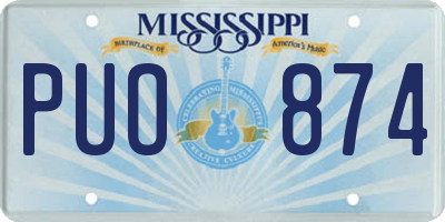 MS license plate PUO874