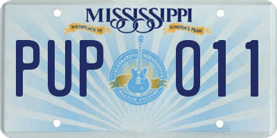 MS license plate PUP011