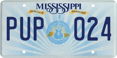 MS license plate PUP024