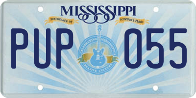 MS license plate PUP055
