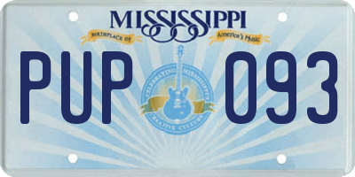 MS license plate PUP093