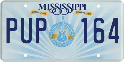 MS license plate PUP164