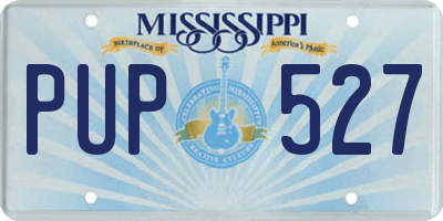 MS license plate PUP527