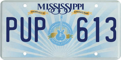 MS license plate PUP613