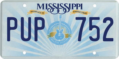 MS license plate PUP752