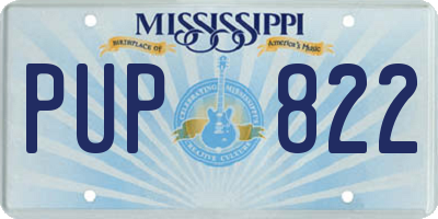 MS license plate PUP822