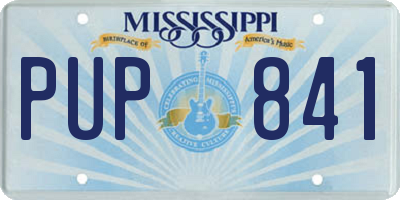 MS license plate PUP841
