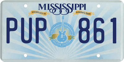 MS license plate PUP861