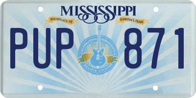 MS license plate PUP871