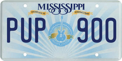 MS license plate PUP900