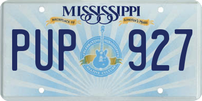 MS license plate PUP927
