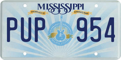 MS license plate PUP954