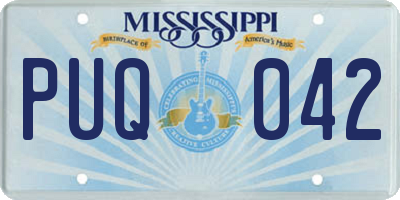 MS license plate PUQ042