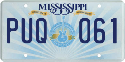 MS license plate PUQ061