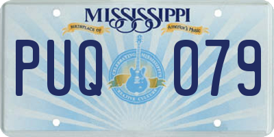 MS license plate PUQ079