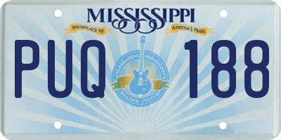 MS license plate PUQ188