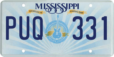 MS license plate PUQ331