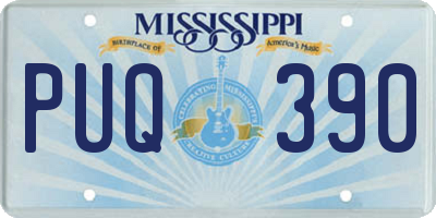 MS license plate PUQ390