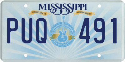 MS license plate PUQ491