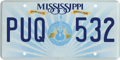 MS license plate PUQ532