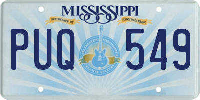 MS license plate PUQ549