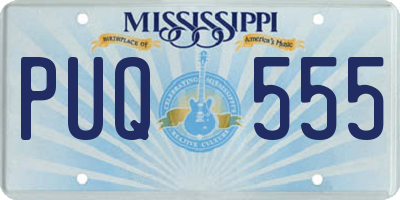 MS license plate PUQ555