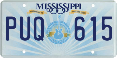 MS license plate PUQ615