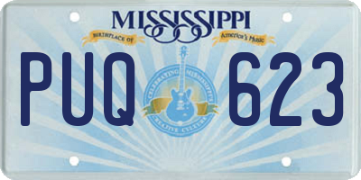 MS license plate PUQ623