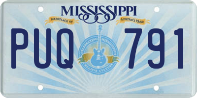 MS license plate PUQ791