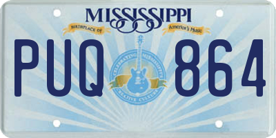 MS license plate PUQ864