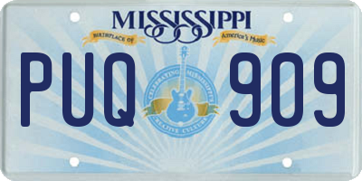 MS license plate PUQ909