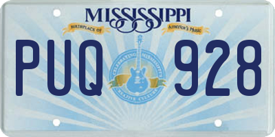 MS license plate PUQ928
