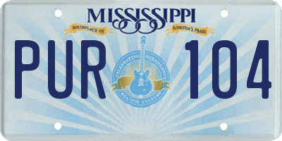 MS license plate PUR104
