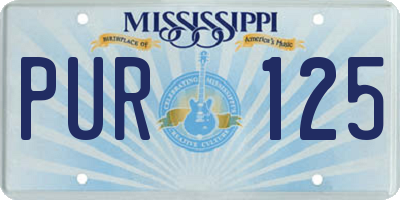 MS license plate PUR125