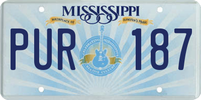 MS license plate PUR187