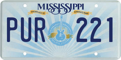 MS license plate PUR221