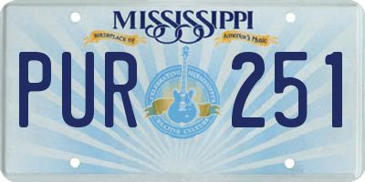 MS license plate PUR251