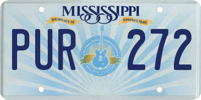 MS license plate PUR272
