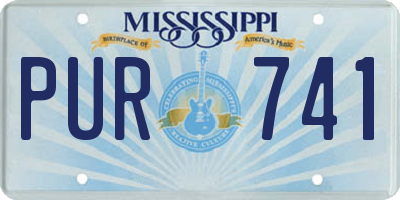 MS license plate PUR741