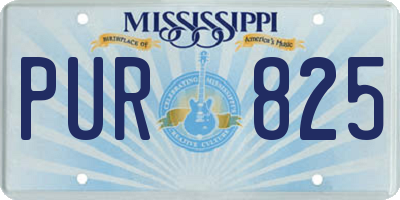 MS license plate PUR825