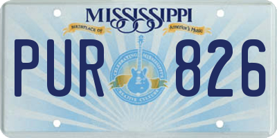 MS license plate PUR826